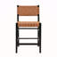 Ensemble de 2 tabourets de comptoir 24,25 po Classic, ensemble de 2 tabourets de comptoir en polyuréthane brun avec structure en bois d'hévéa, dossier et siège en cuir tissé croisé, convient à la cuisine / chambre à coucher / salle à manger