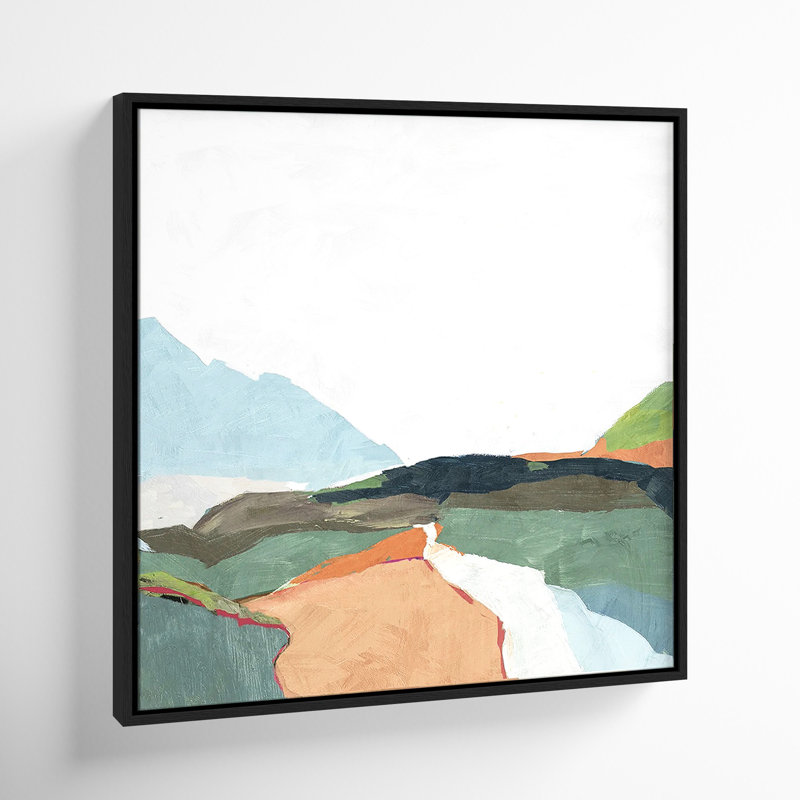 Addy April Morning - Floater Frame Painting on Canvas, 25.5" H x 25.5" W, Black