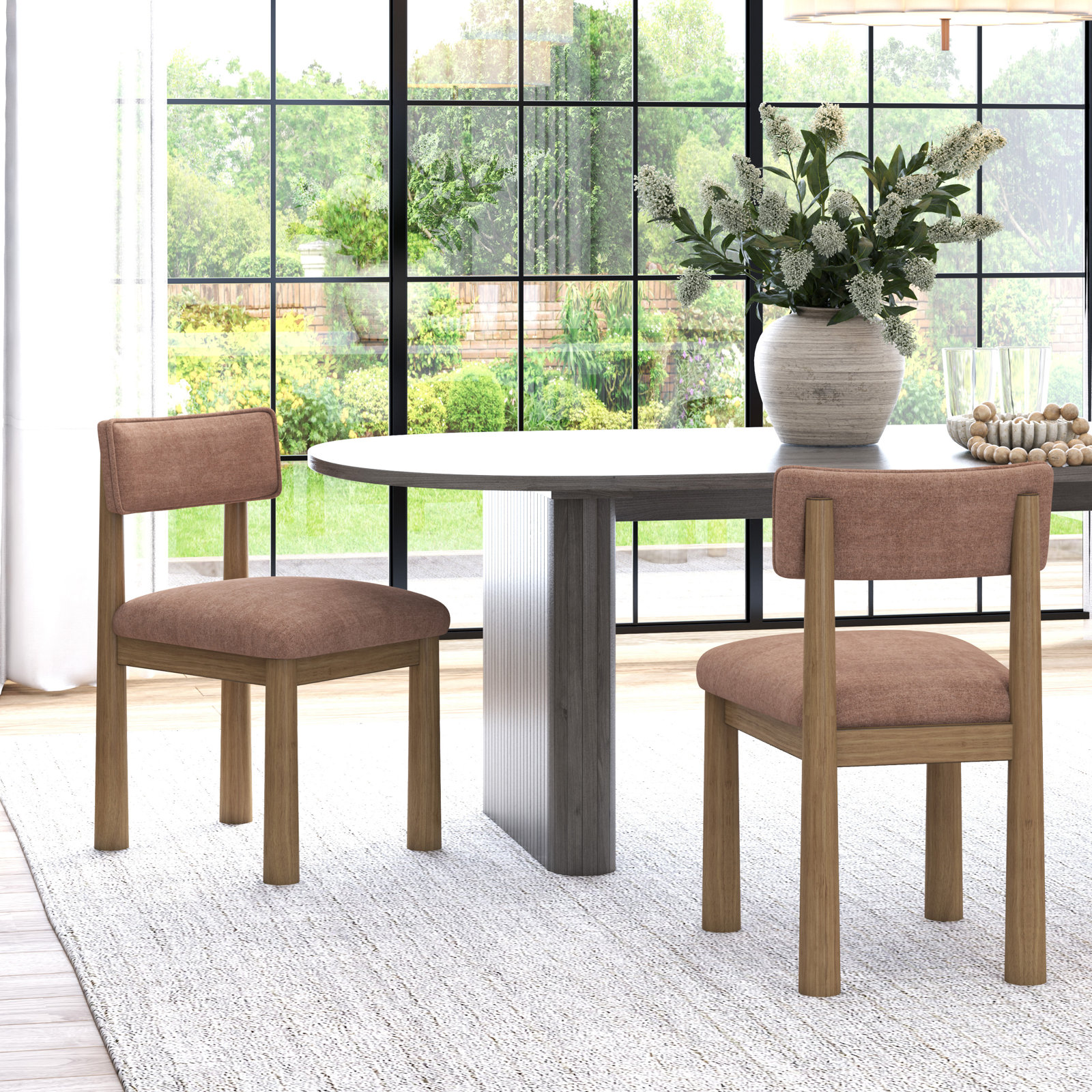 Mira Dining Chair, Oak Frame/Clay Upholstery
