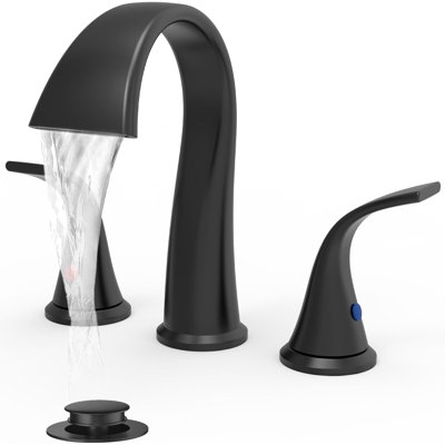 Robinet de salle de bain à 3 trous, robinet de meuble-lavabo à 2 poignées à 2 poignées avec bonde escamotable et tuyaux d'alimentation, valve à disque en céramique à 90 ° anti-goutte, fabrication en métal pour salle de bain