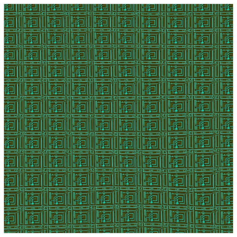 Green Geometric Squares Comforter, Twin