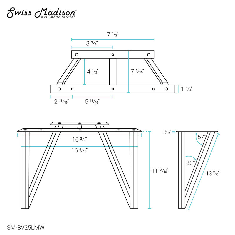 Annecy Matte White Modern Vanity Legs Set