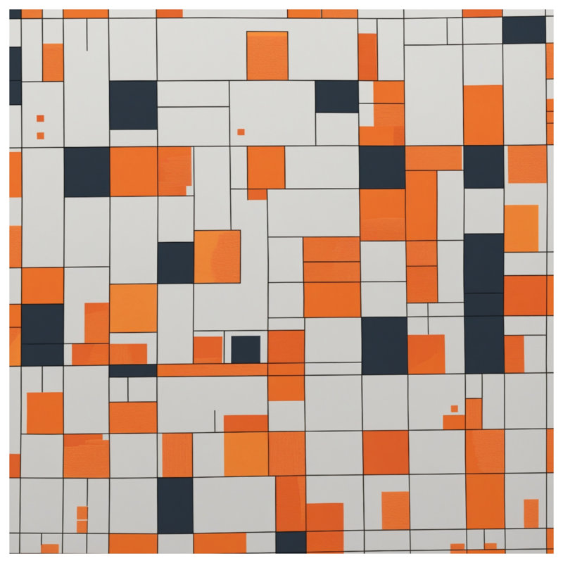 Couvre-lit matelassé orange, blanc et noir à motif quadrillé toutes tailles, Twin