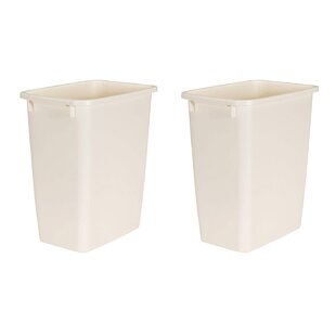 Rubbermaid 6 Quart Traditional Bedroom, Bathroom, and Office Wastebasket  Trash Can, White