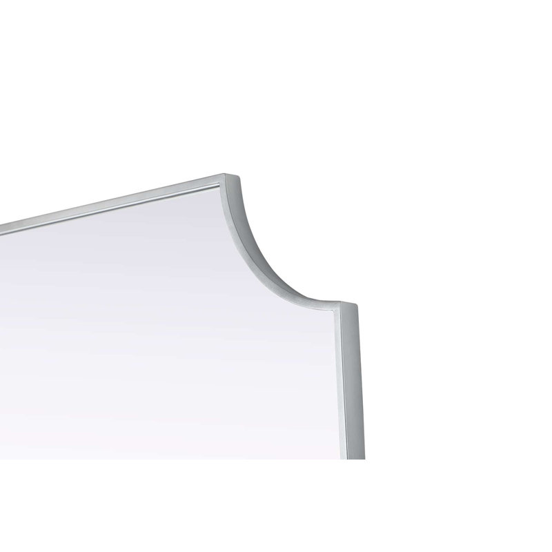 Notched Metal Mirror 30x42 inch in Silver, Silver, 42" x 30"