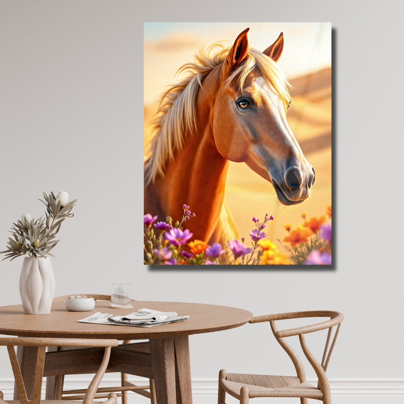 Art mural cheval en verre trempé, H 30 po x l 20 po