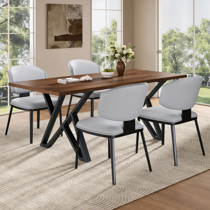 Versatile Pu Leather Dining Chairs Modern Style Metal For Living Rooms And Kitchens