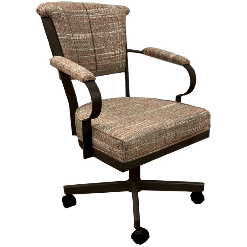 Chaise avec accoudoirs en métal Urial, Watusi garance, Brun