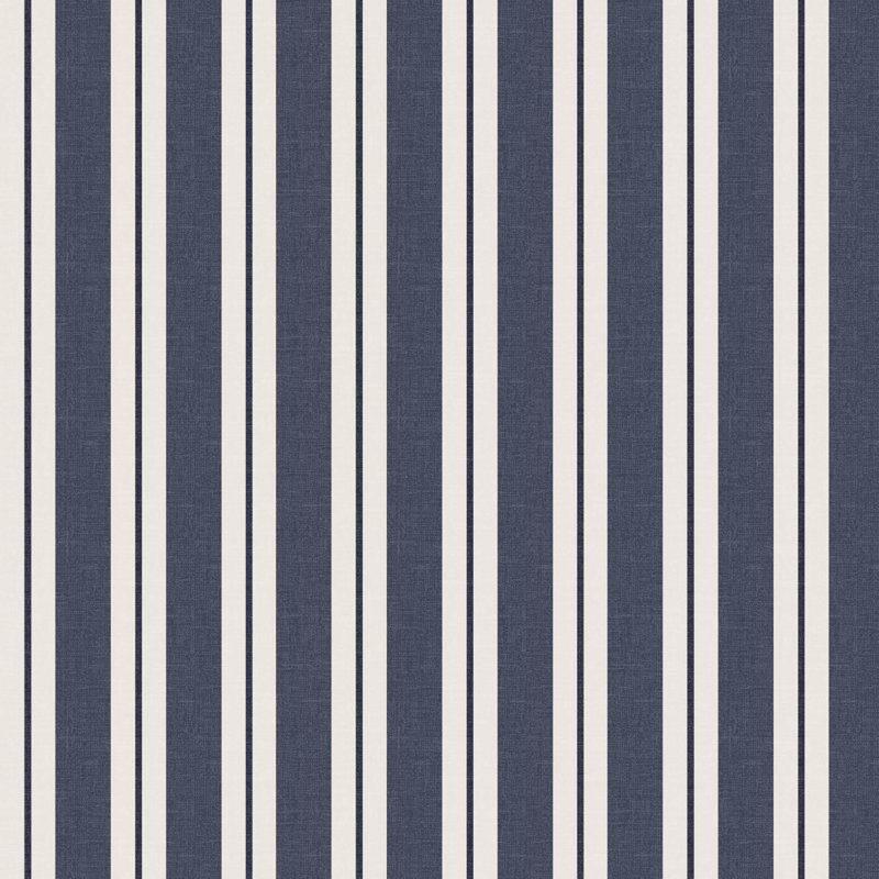 Indoor Decorative Pillow In Anderson Stripe Navy, Square 18", Navy Striped