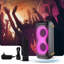 Système de haut-parleurs de fête Pyle Bluetooth compact Pyle - Machine de karaoké portable 160 W avec batterie intégrée, TWS, priorité au micro, USB / SD / BT / FM, lumières DEL clignotantes, haut-parleurs doubles de 6,5 po, 11,6 po x 11,6 po x 25,2 po