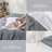 Solayne 100% Washed Cotton Duvet Cover Set with Faux Hemp Texture, Solid Color, Zipper Closure and Corner Ties-111685179-111685178