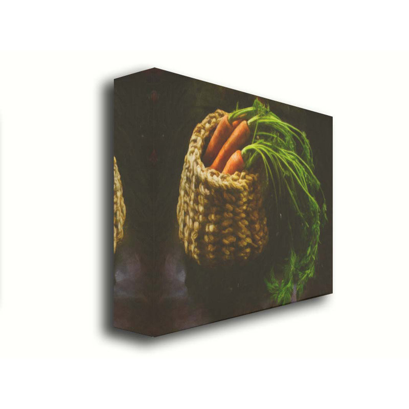 Panier à carottes par Hal Halli. Estampe numérique, H 40 po x l 60 po, Toile tendue, Ne s’applique pas