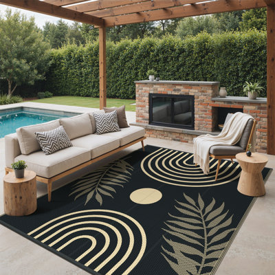 Tapis intérieur / extérieur réversible Shimeek, tapis extérieur en plastique imperméable