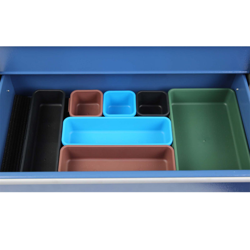 Coffre à outils à roulettes à 5 tiroirs avec roulettes, organisateur portatif pour garage et atelier, solution de rangement durable et spacieuse