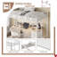 Loft Bed Twin Size with Ladder and High-Arched Guardrail, Sturdy Metal Slats, Space-Saving Design, Modern Decor Style, Easy Assembly-1406567150