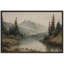 «Misty Mountain Lake with Pine Forest», reproduction d'art sur toile encadrée très grande-1633990727-1633990725