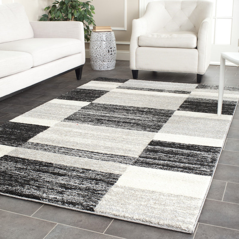 Kazlyn Retro Performance Abstract Rug, Rectangle 5'3" x 8'