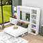 Lit escamotable en bois avec tablettes de rangement et bureau-2036453786-2036453787