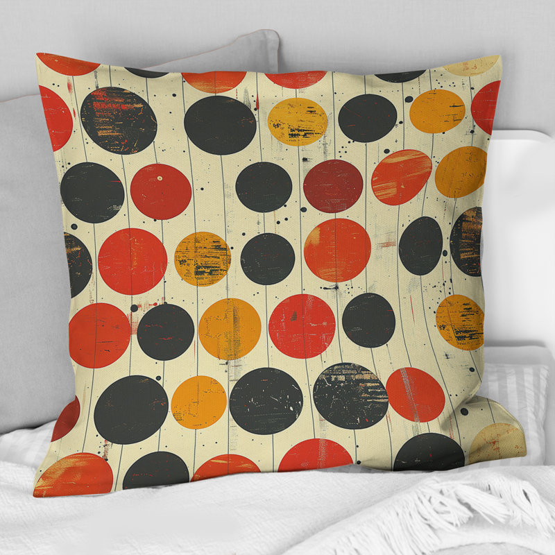 Dots - Polka Dots Throw Pillow, 16"H x 16"W