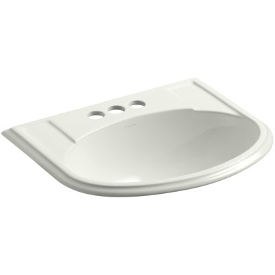 Devonshire® Ceramic U-Shaped Drop-In Bathroom Sink with Overflow