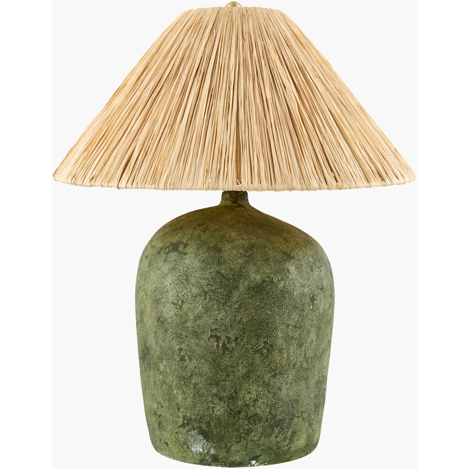 Danica Ceramic Table Lamp, Green, Seagrass Empire
