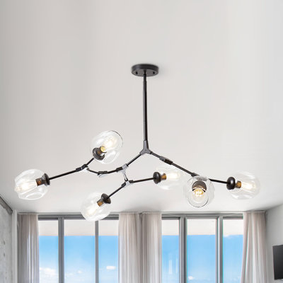 Pendent 6 - Light Dimmable Sputnik Modern Linear Chandelier