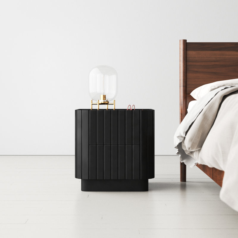 Daley 20'' W Solid Wood Nightstand, Black
