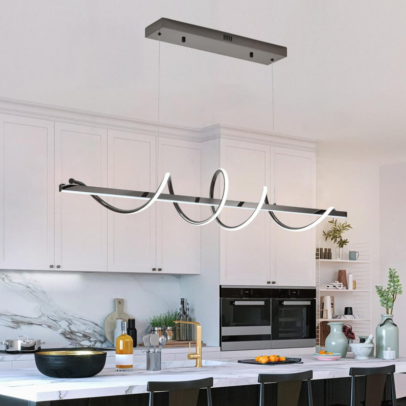 Modern Chandelier Modern Led Pendant Light For Kitchen Island Lighting Dimmable  Creative Snake Shaped Twist Design Modern Led Chandelier For Dining Room Over Table