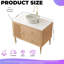 Meuble-lavabo sur pied 36 po avec lavabo, armoire en contreplaqué et 4 pieds en métal, pré-assemblé