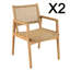 Set Of 2 Natural Garden Armchairs