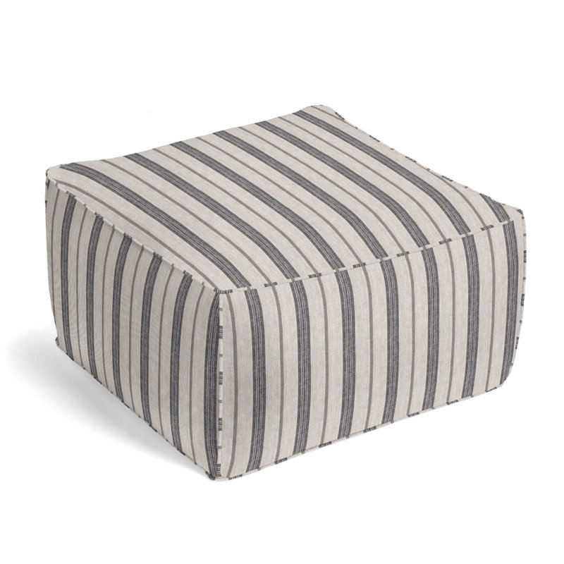 Upholstered Pouf, Rock 100% Linen