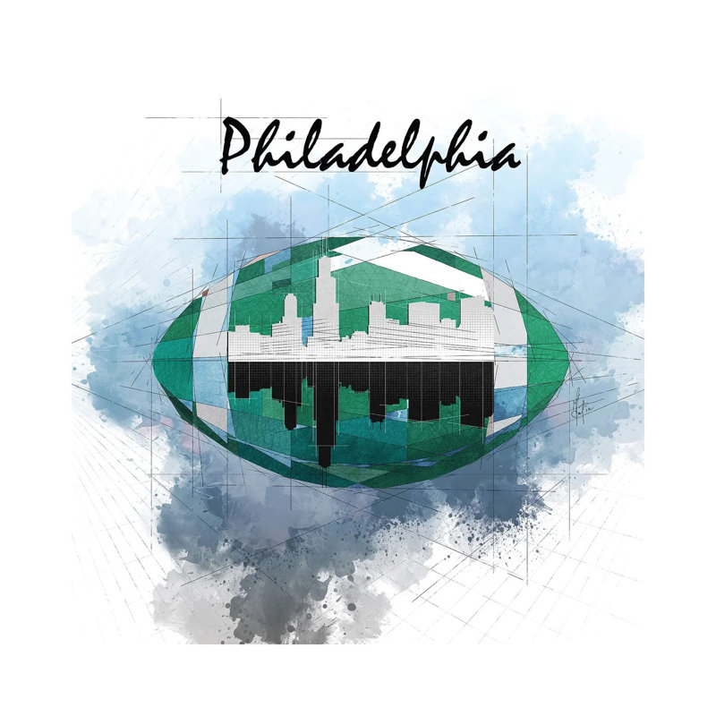 Football de Philadelphie - impression, H 12 po x l 12 po x P 0,75 po