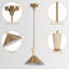 Luminaire suspendu conique moderne en métal à 1 lumière l 14 po Travertine pour îlot de cuisine ou salle à manger-1594726878