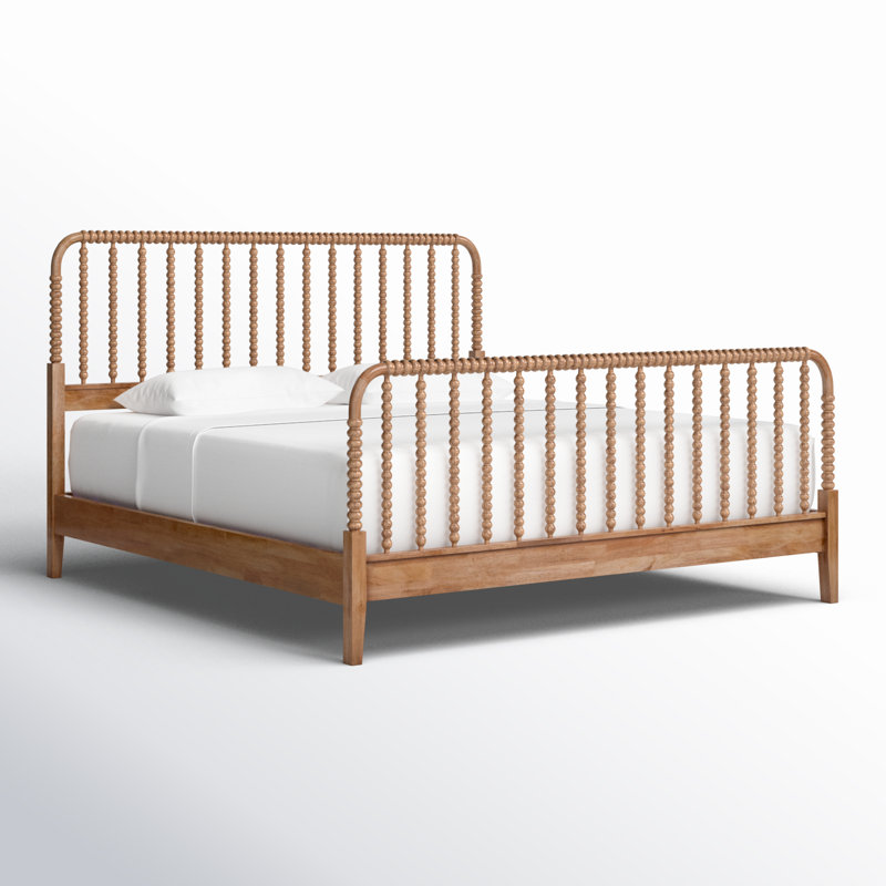 Lind Island Solid Wood Spindle Bed, King, Honey