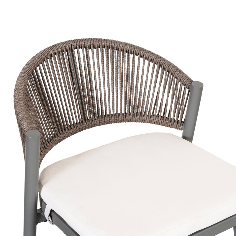 Tabouret de comptoir de 26 po de hauteur avec siège en forme de PE et 2 en gris mat - Design moderne