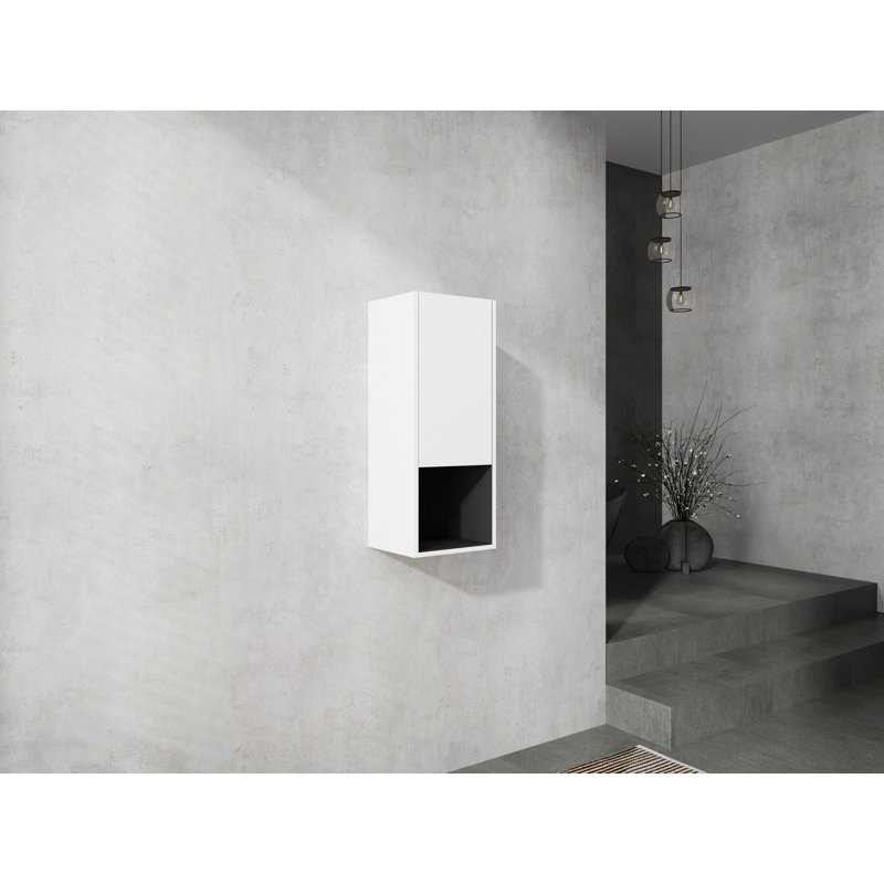 12" Bathroom Side Cabinet, White