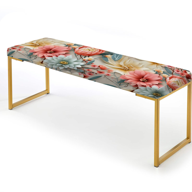 Banc rembourré or, Pastel Bohemian Boho Pattern