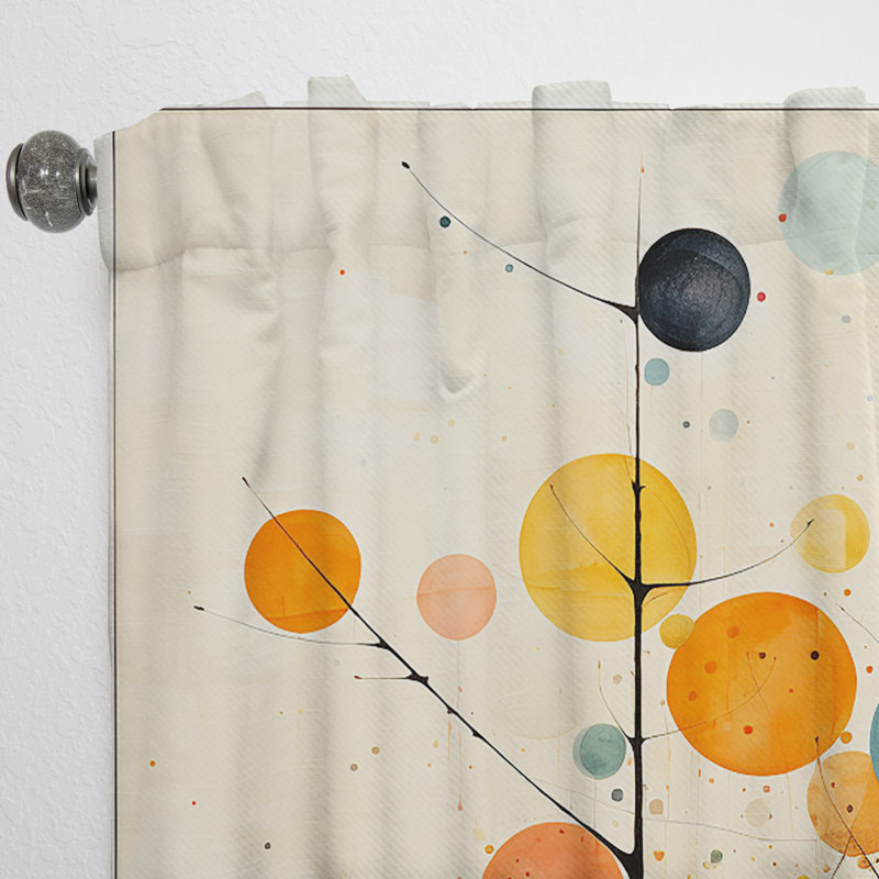 Beige Mid Century Minimalist Masterpiece - Minimalism Curtain - Velvet Room Darkening - 1 Panel, 52" W x 95" L