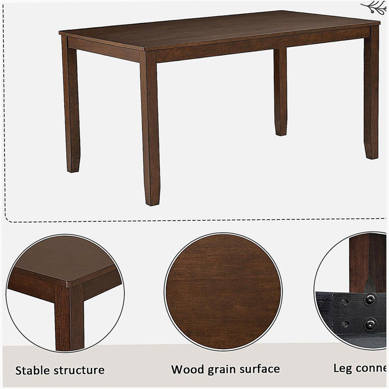 Ensemble de table de salle à manger 6 pièces avec banc et chaises, ensemble de table de salle à manger en bois pour 6 personnes, ensemble de table de salle à manger de style rustique pour 6 personnes, noyer foncé