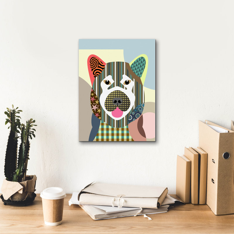 «Akita Dog» par Lanre Adefioyue, H 16 po x l 12 po x P 0,75 po