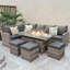 Berrywood 9 - Person Patio Dining Set Rectangular Table with Cushions Included