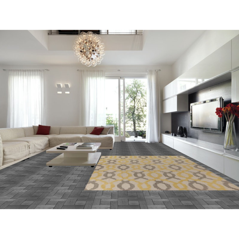 Tapis oriental moderne à motif de treillis 9 x 12