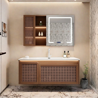 Japanese light luxury simple bathroom cabinet