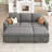 Anureet L-Shaped Sectional Modular Sofa Bed With Storage Seat-112387172