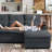 109.84" U Shaped Double Layer Soft Sofa with Toss Pillows-263194440