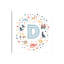 Lettre illustrée D bleue - impression-52820621-52820622-52820623