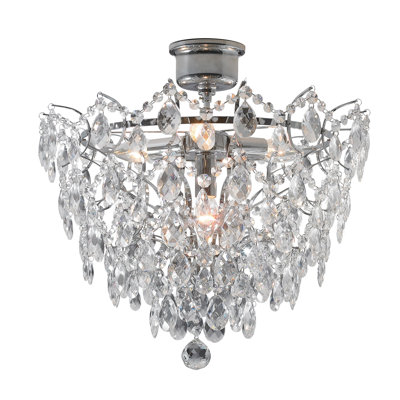 Rodrigues Machine Cut Crystals Semi Flush Mount