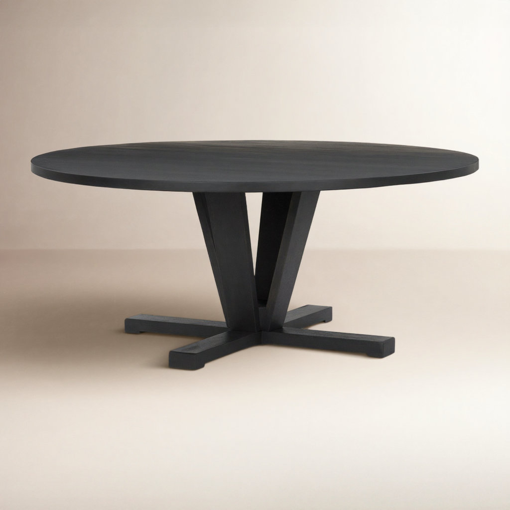 Darryn 60'' Round Dining Table, 30" H x 72" W x 72" L, Black