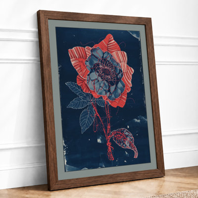 Linocut Bloom Botanical - Framed Print