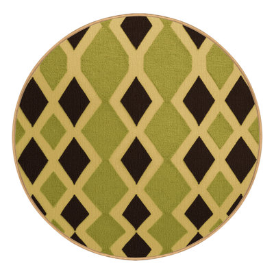 Machine Washable Trellis Brown Area Rug